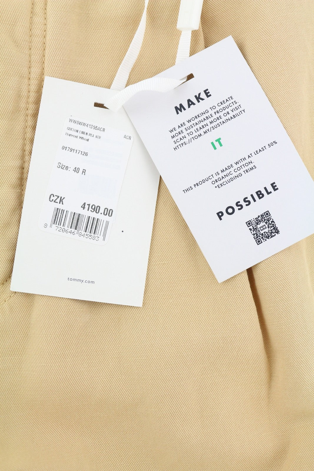 TOMMY HILFIGER Women Trousers EU40 Brown Linen Blend Flared Leg Pleated RRP196