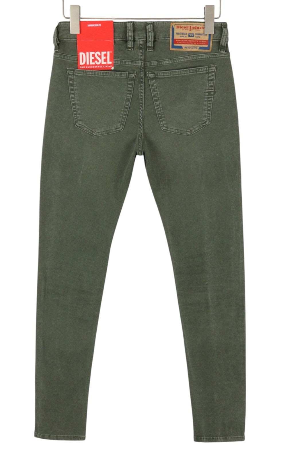 DIESEL 1979 Sleenker 0ENAK Men Jeans W29/L32 Green Whiskers Low Waist Skinny Fit