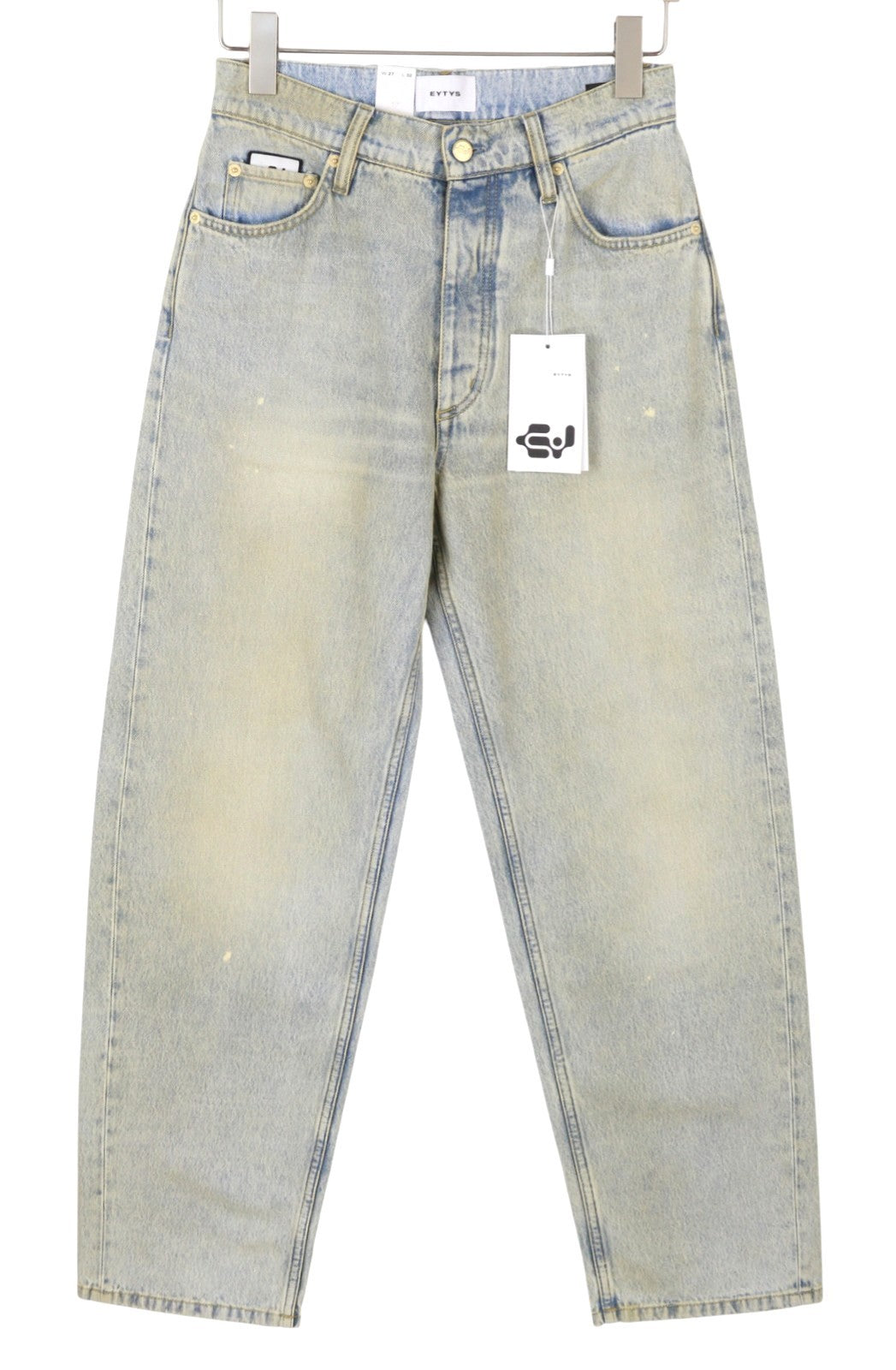 EYTYS Benz Bronze Baggy Fit Women Jeans W27/L32 Blue Faded Aged Painted RRP370