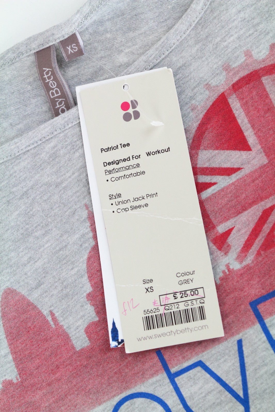 SCOTCH & SODA Patriot Women T-Shirt XS Grey Cotton Blend Union Jack Print