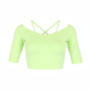 SCOTCH & SODA Vitality Dance Women T-Shirt L Green Stretch Cropped Lightweight