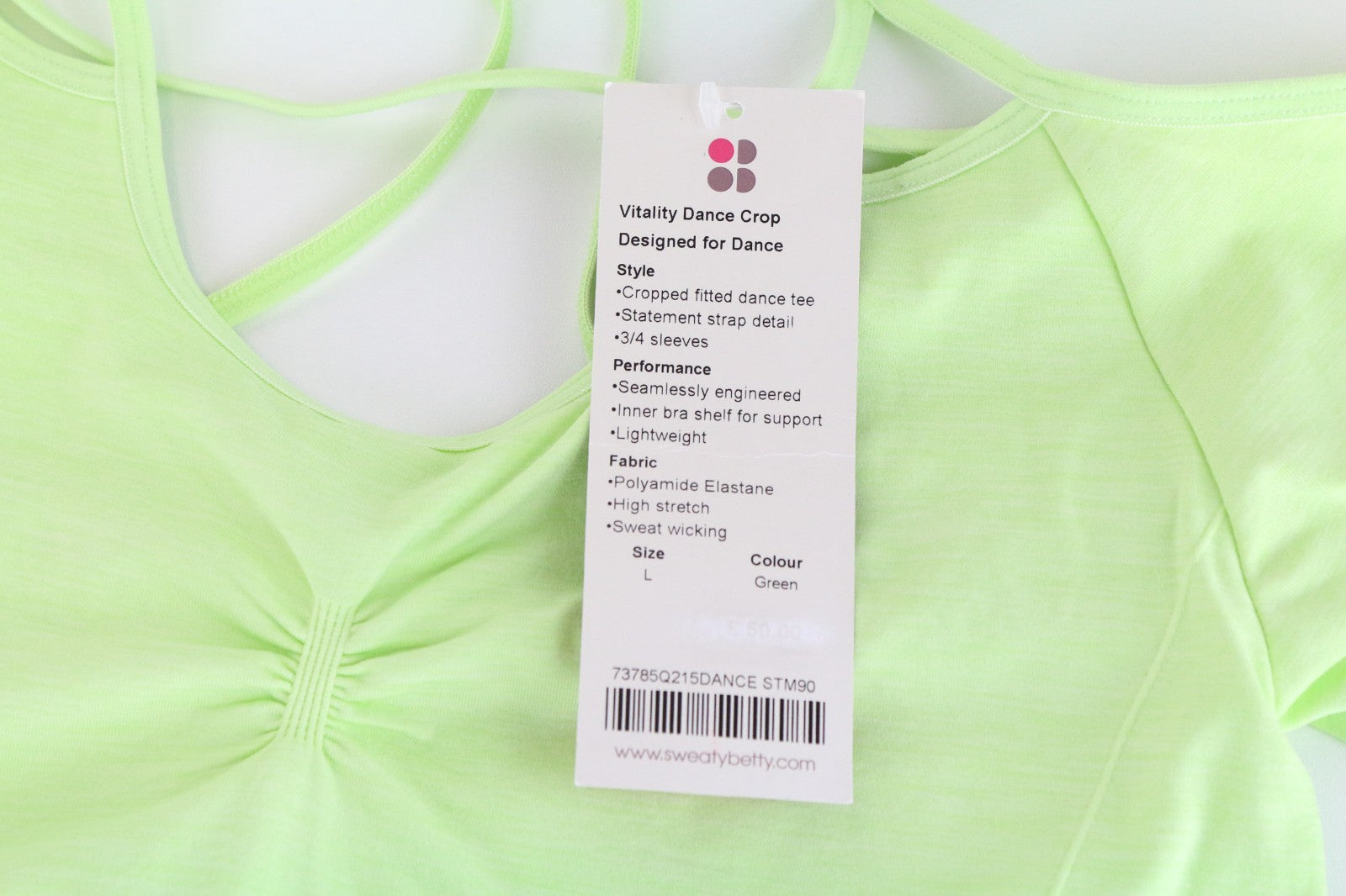 SCOTCH & SODA Vitality Dance Women T-Shirt L Green Stretch Cropped Lightweight