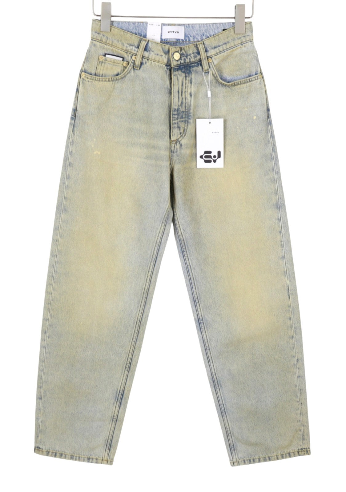 EYTYS Benz Bronze Baggy Fit Women Jeans W26/L32 Blue Faded Aged Painted RRP370