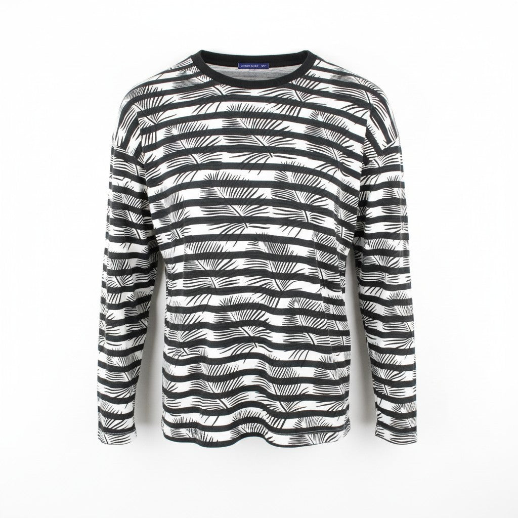 SCOTCH & SODA Ams Couture Men T-Shirt M Black White Striped Print Anti Fit