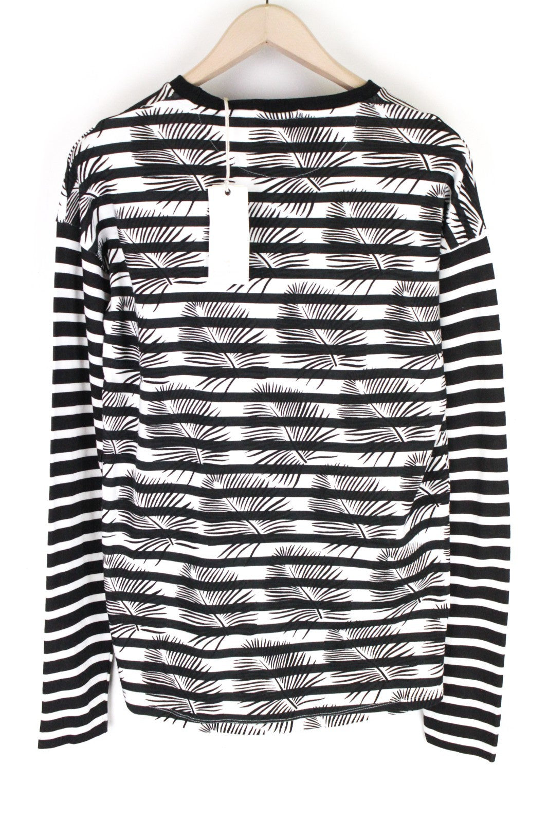 SCOTCH & SODA Ams Couture Men T-Shirt M Black White Striped Print Anti Fit