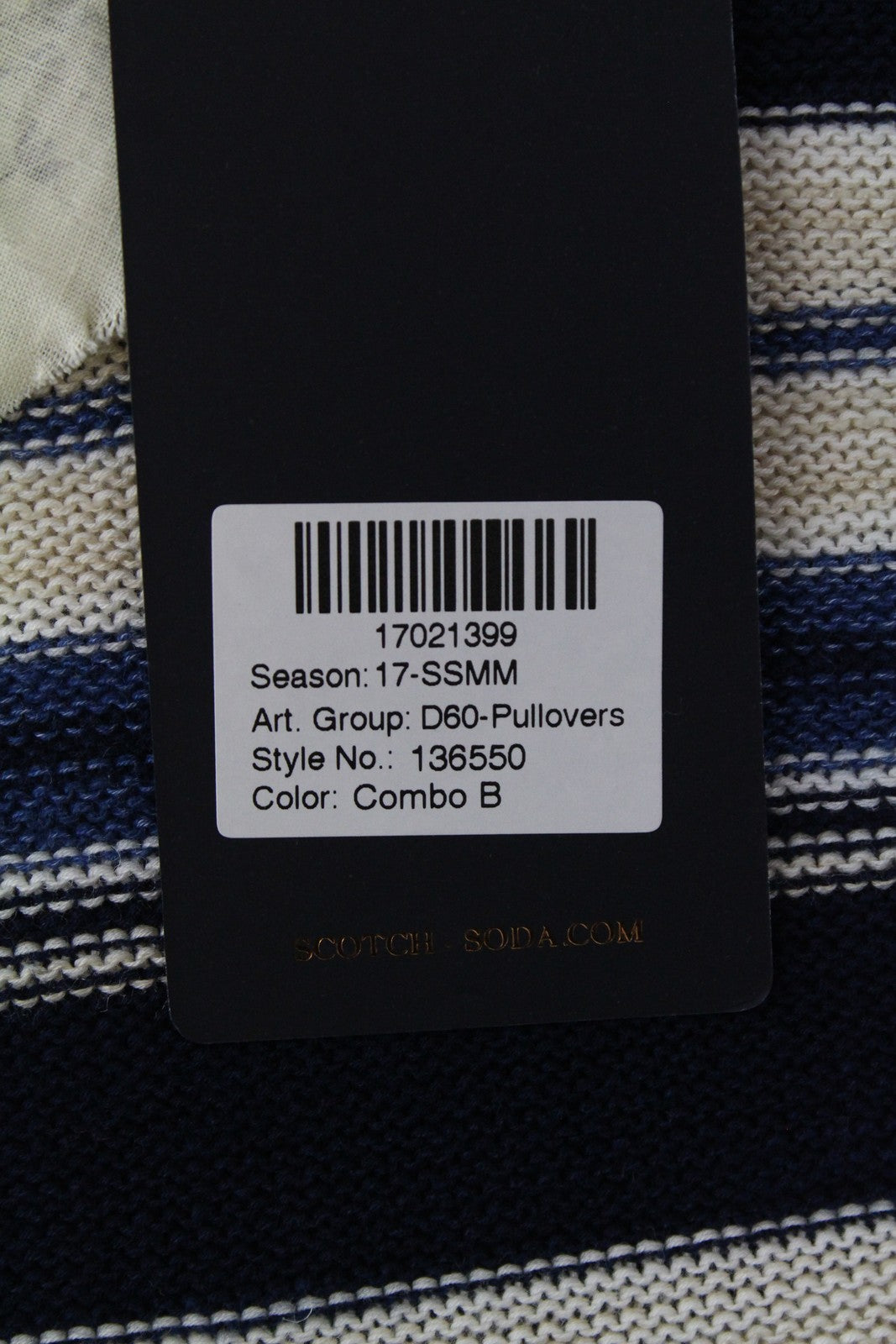 SCOTCH & SODA Ams Couture Men Sweatshirt ~S Blue Striped Linen Blend Pull On