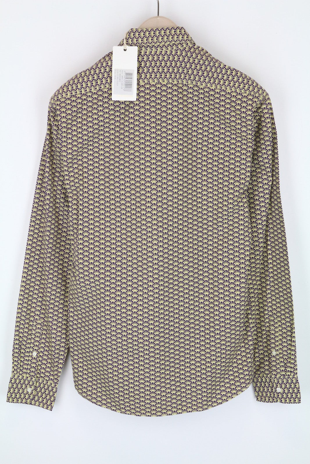 SCOTCH & SODA Ams Couture Men Shirt M Purple Yellow Patterned Long Sleeve