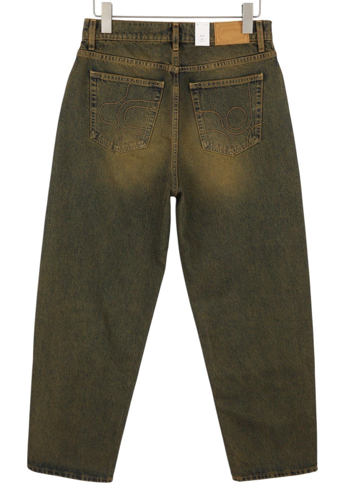 EYTYS Benz Rust Baggy Fit Women Jeans W26/L32 Orange & Blue Faded Aged RRP370