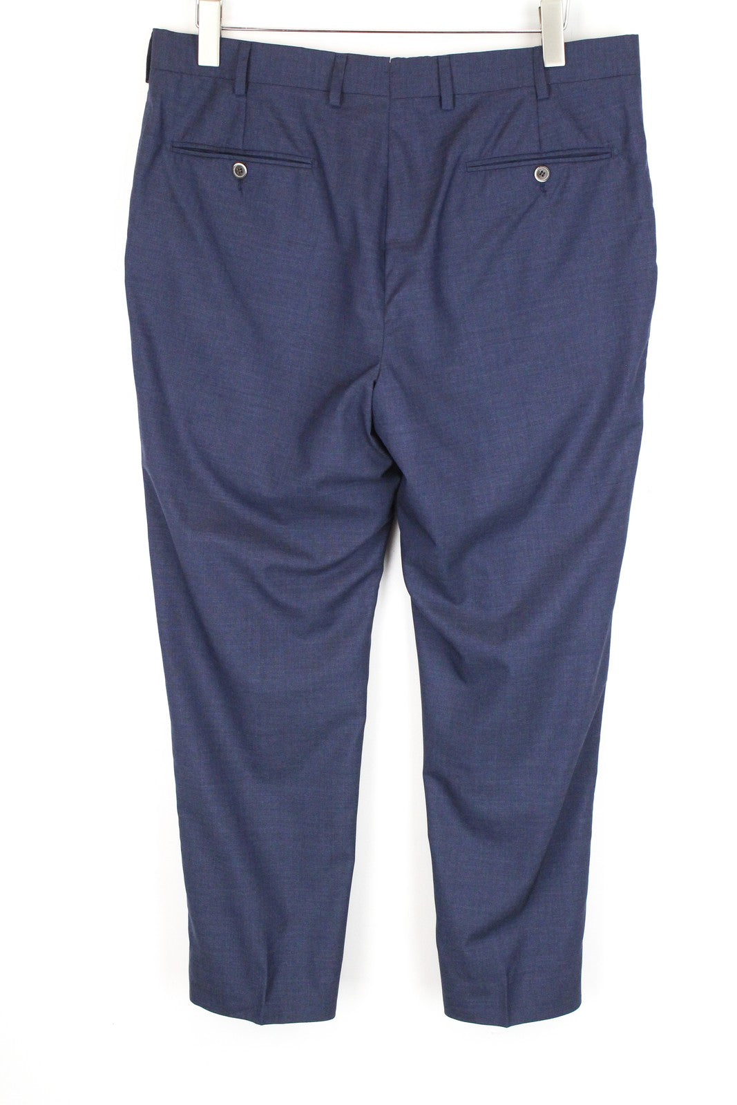 SUITSUPPLY Brescia Men Trousers UK42R Blue Pure Wool Lined Classic Pleat Front