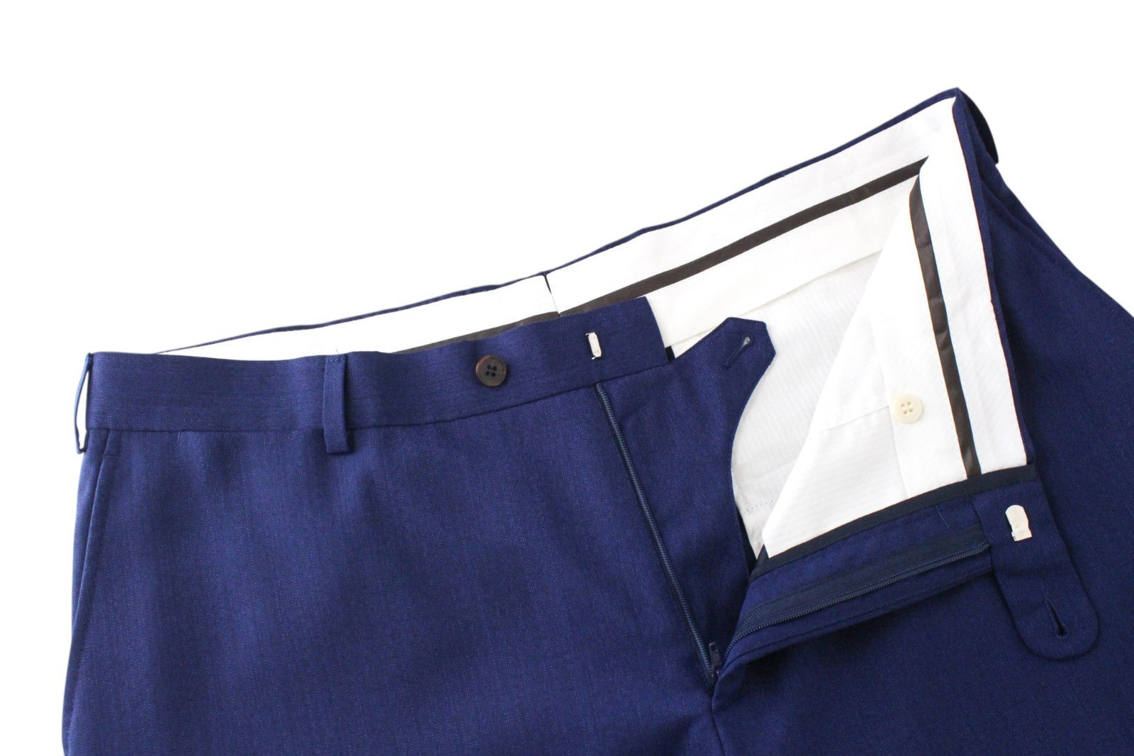 SUITSUPPLY Brescia Men Trousers UK46S Lined Pleated Front Formal Blue Pure Wool