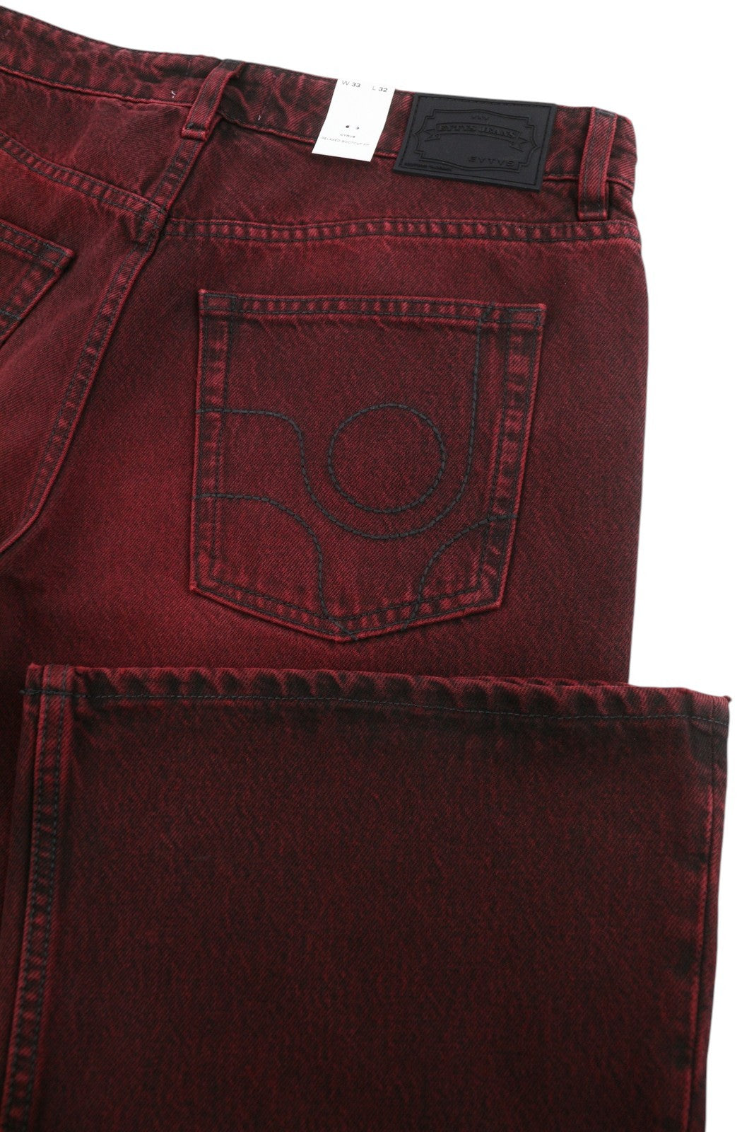 EYTYS Cyrus Sumac Relaxed Bootcut Fit Men Jeans W33/L32 Burgundy Unisex RRP370