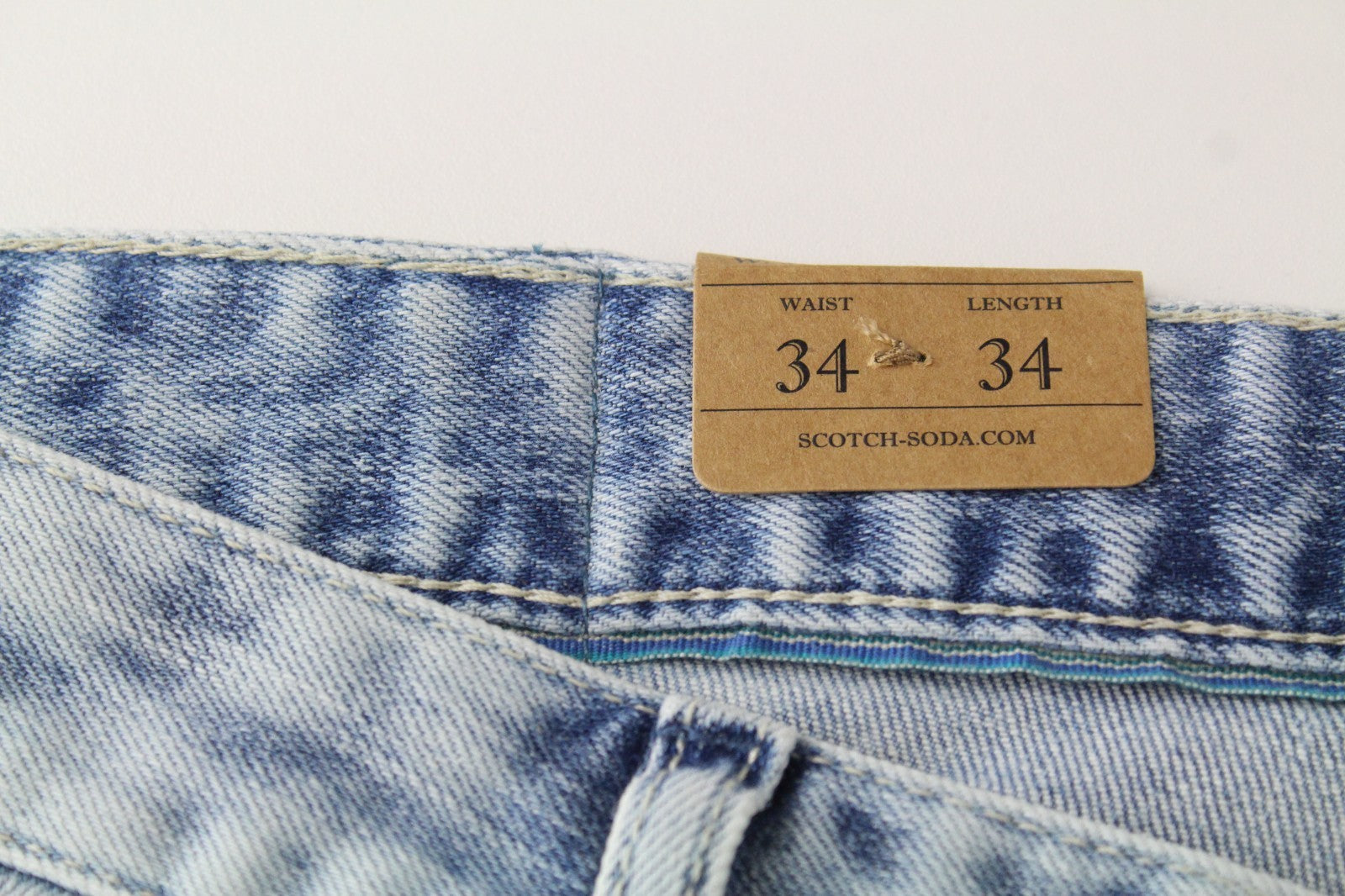 SCOTCH & SODA Skim Men Jeans W34/L34 Skinny Fit Washed Blue Cotton Stretch