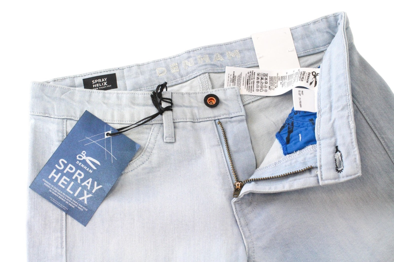 DENHAM Spray Helix Women Jeans W27/L28 Super Tight Fit Blue Cotton Stretch