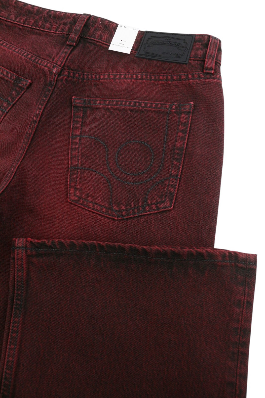 EYTYS Cyrus Sumac Relaxed Bootcut Fit Men Jeans W31/L32 Burgundy Unisex RRP370
