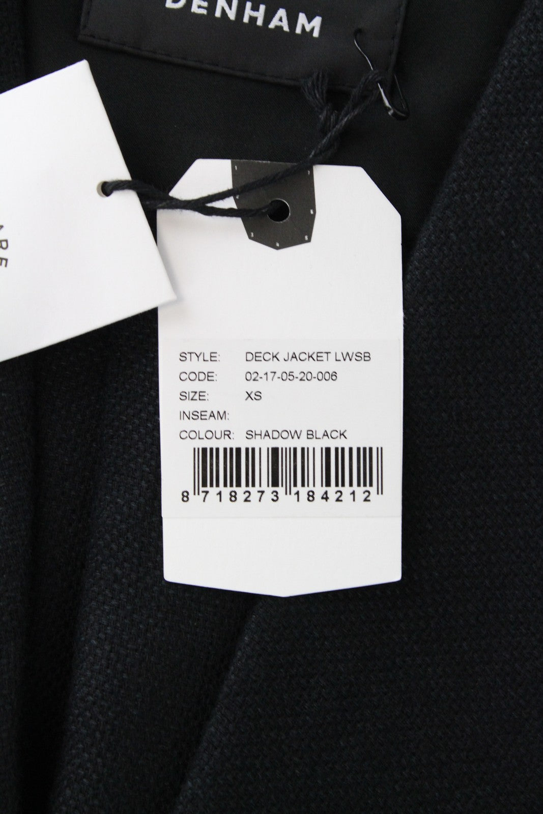 DENHAM Deck Women Coat XS Black Linen Blend Unlined Single-Breasted Belted