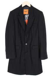GOOD GENES Men Coat 48 Black Wool Blend Single-Breasted Notch Lapel Classic