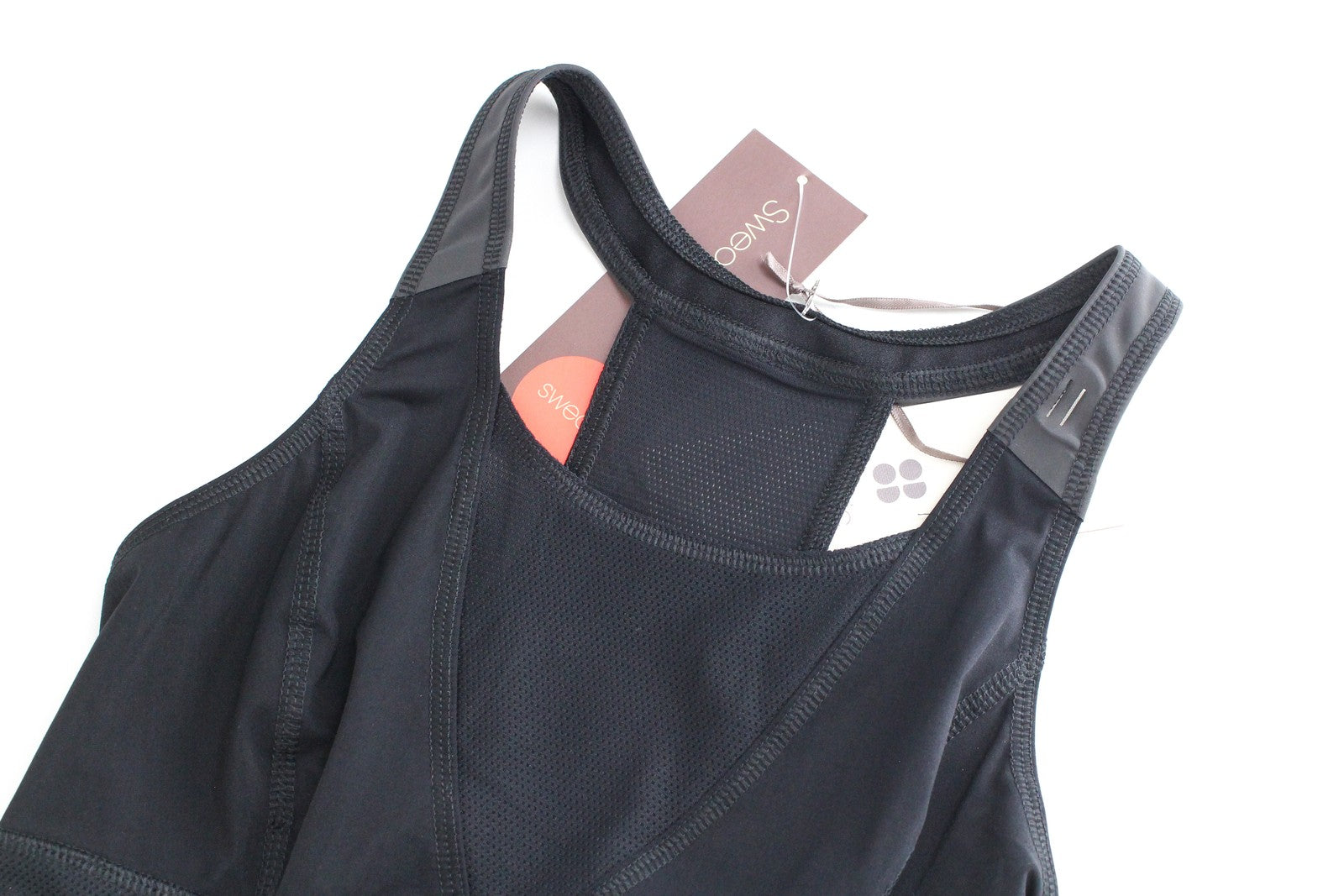 SWEATY BETTY Speedwork Run Tank Women Top 2XS Black Stretch Racerback