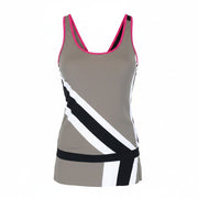 SWEATY BETTY Race Overvest Women Top L Grey Stretch Sleeveless Running