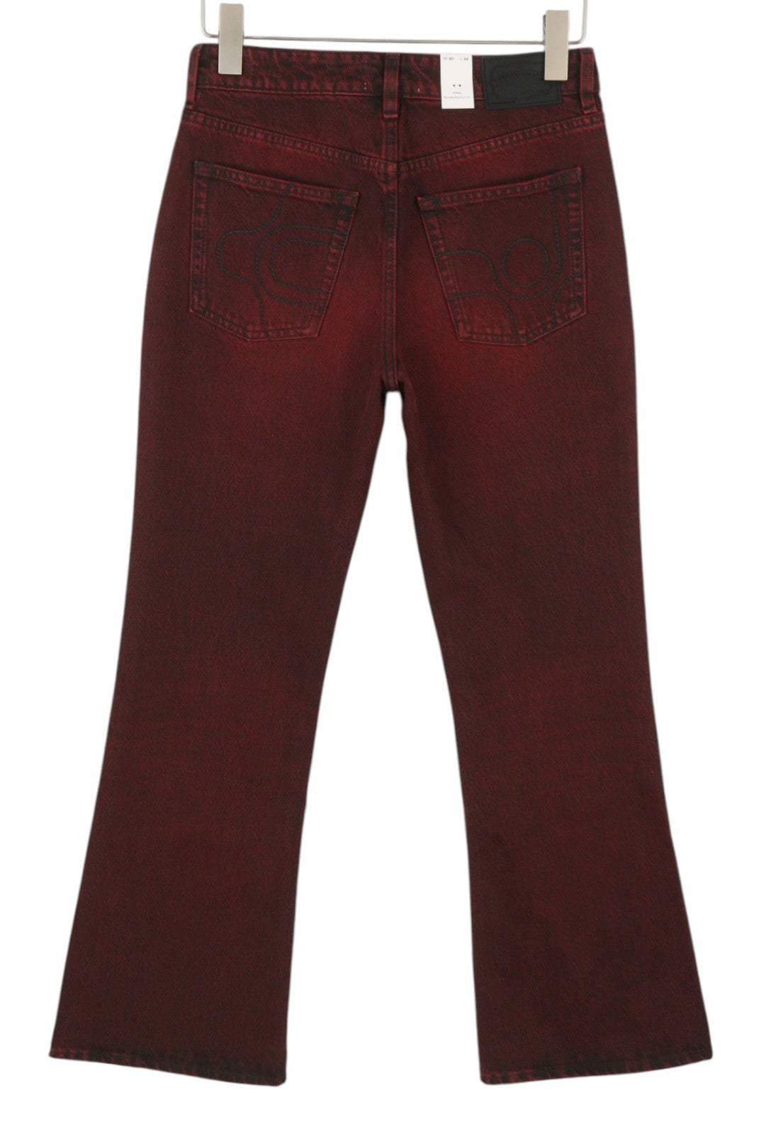 EYTYS Cyrus Sumac Relaxed Bootcut Fit Women Jeans W25/L32 Burgundy Faded RRP370