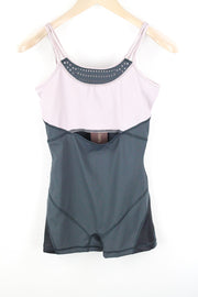 SWEATY BETTY Passe Dance Leotard Women Jumpsuit XS/S Grey Stretch One Piece