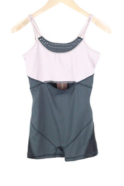 SWEATY BETTY Passe Dance Leotard Women Jumpsuit XS/S Grey Gym Stretch One Piece