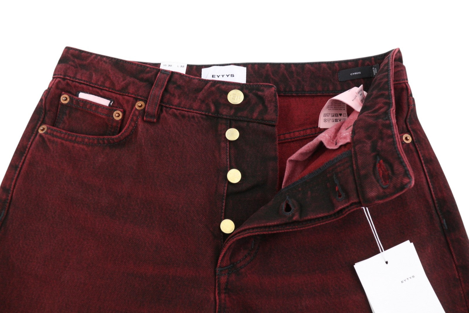 EYTYS Cyrus Sumac Relaxed Bootcut Fit Women Jeans W30/L32 Burgundy Unisex RRP370