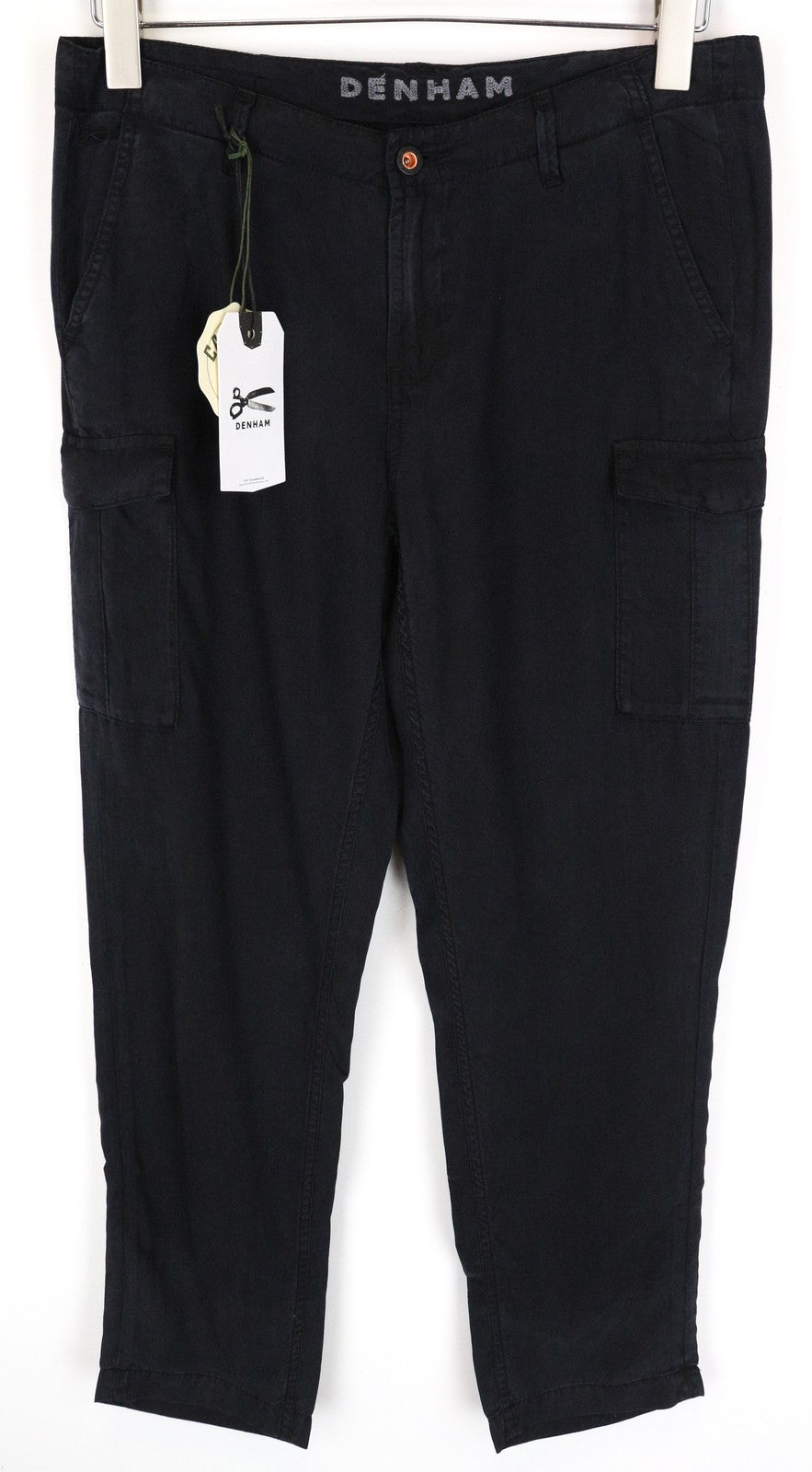 DENHAM Tara Women Trousers W25/L28 Cargo Classic Shadow Black Lightweight