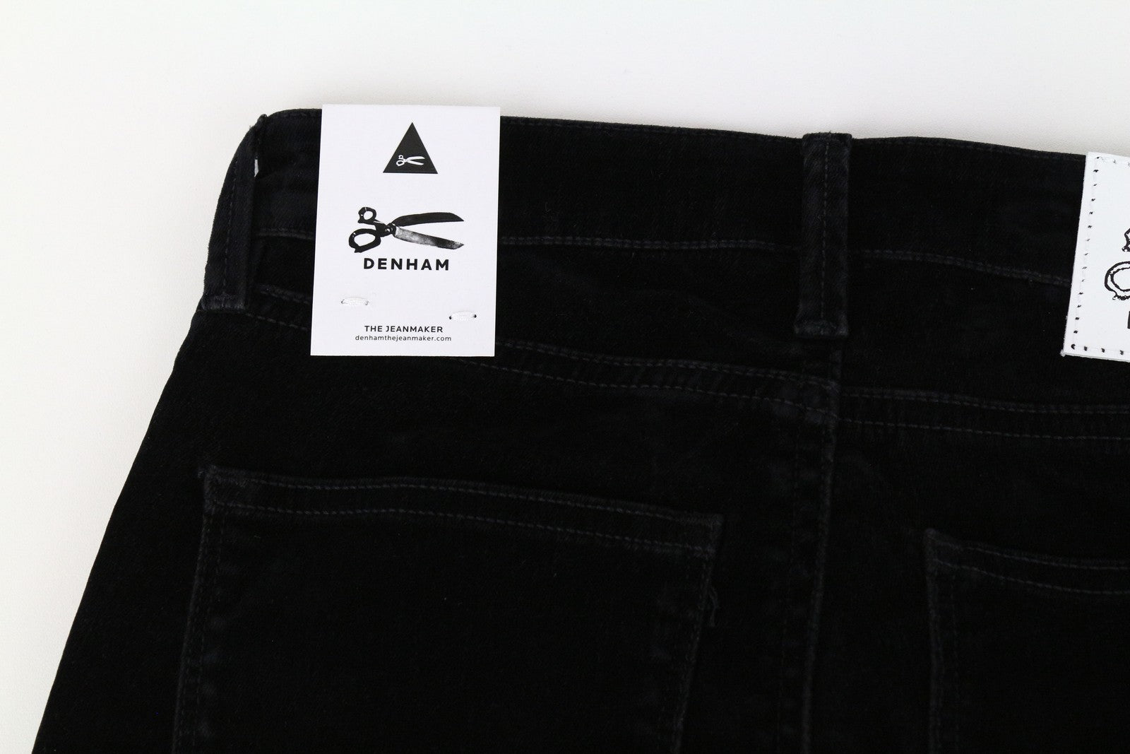 DENHAM Spray Women Trousers W23/L28 Super Tight Fit Black Cotton Stretch Velvet