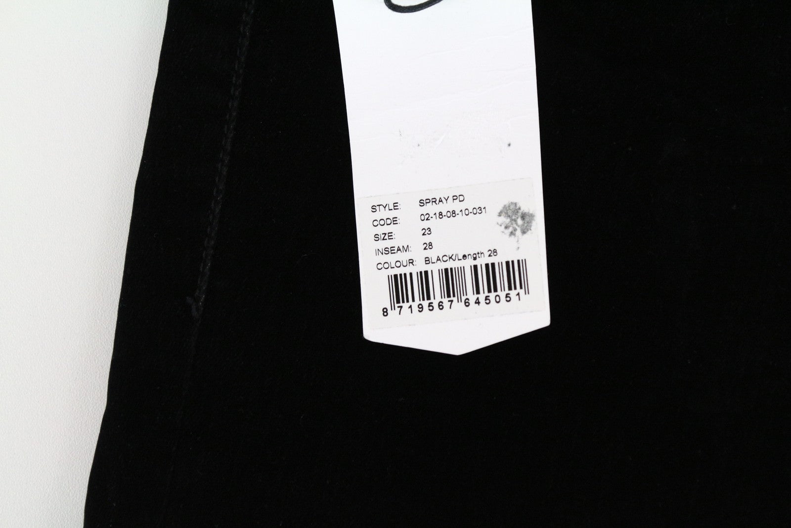 DENHAM Spray Women Trousers W23/L28 Super Tight Fit Black Cotton Stretch Velvet