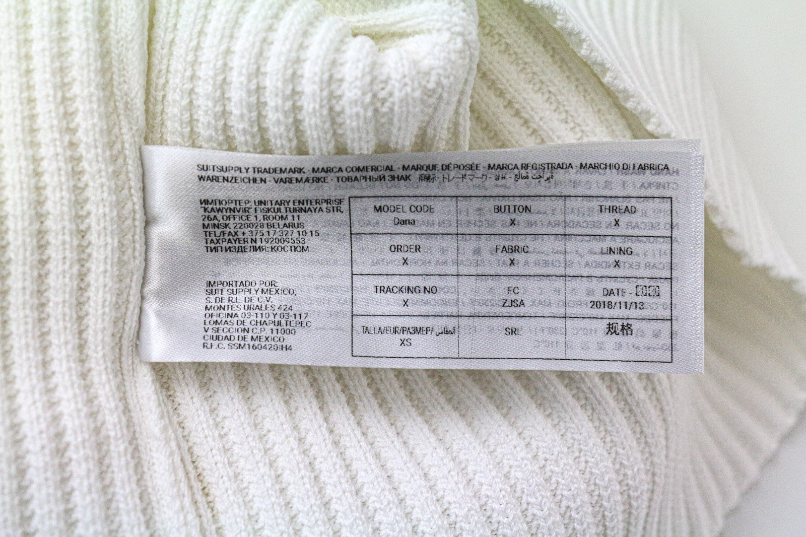 SUISTUDIO Dana Women's Top XS Off-White Slim Ribbed Knit Tank Sleeveless Vest