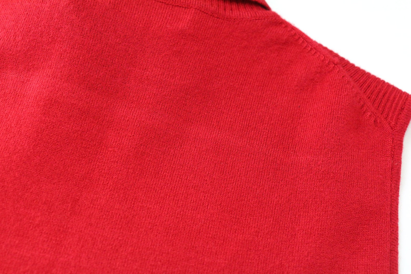 SUISTUDIO Haze Women's Top S Bright Red Knit Ribbed Slim Turtleneck Sleeveless