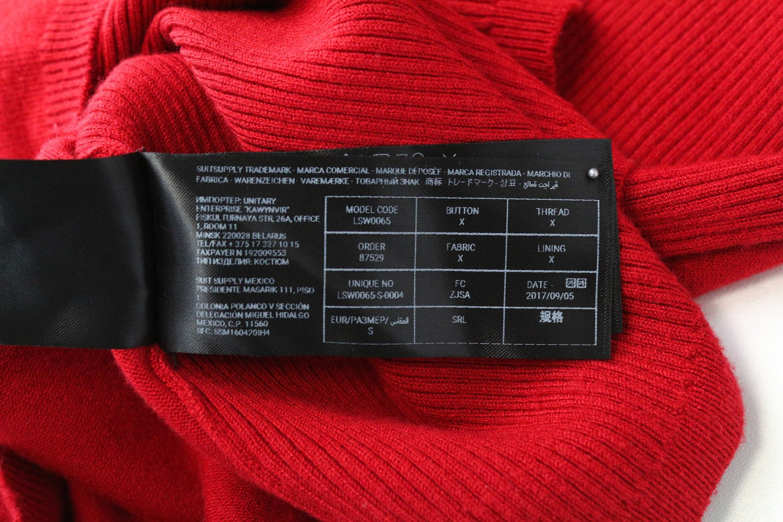 SUISTUDIO Haze Women's Top S Bright Red Knit Ribbed Slim Turtleneck Sleeveless