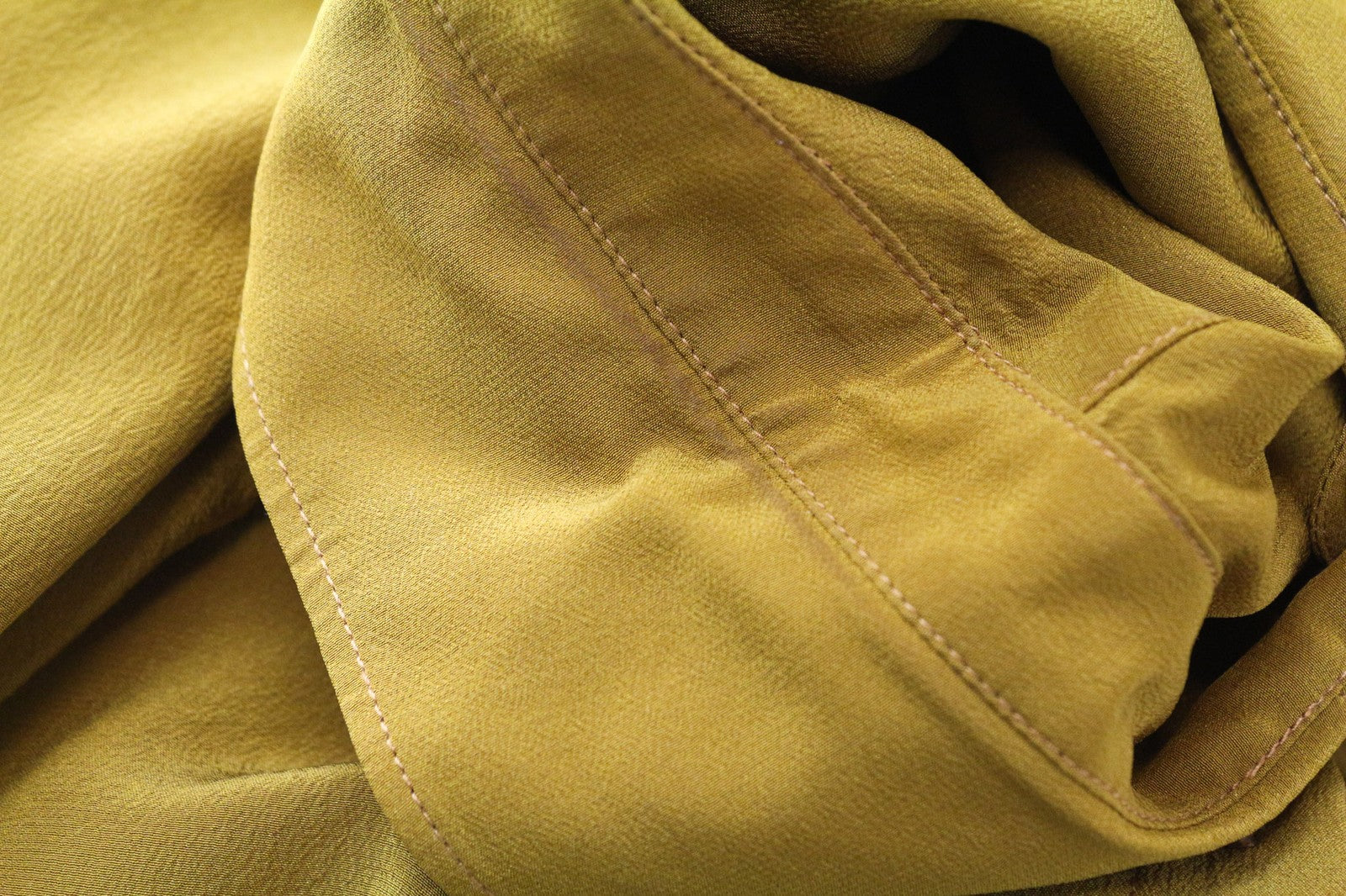 SUISTUDIO Bridgette Women's Blouse UK8 Yellow Mustard Slim Button-Up Silk Top