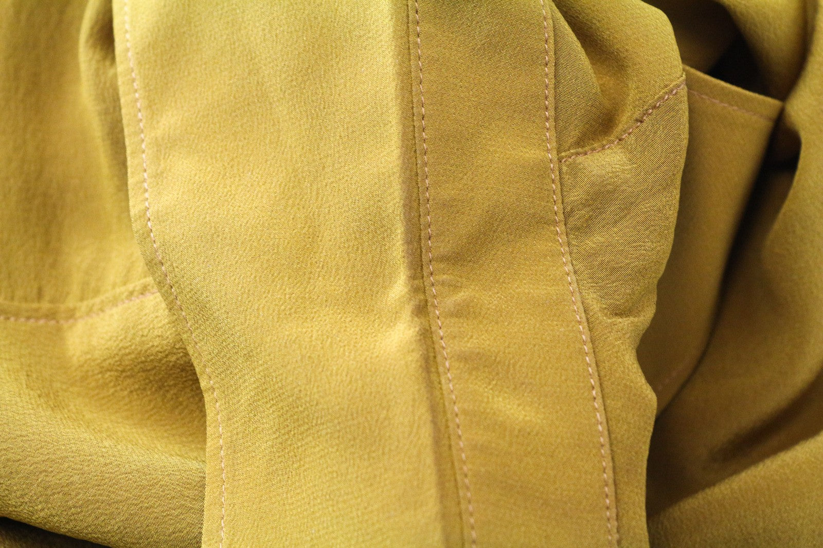 SUISTUDIO Bridgette Women's Blouse UK8 Yellow Mustard Slim Button-Up Silk Top