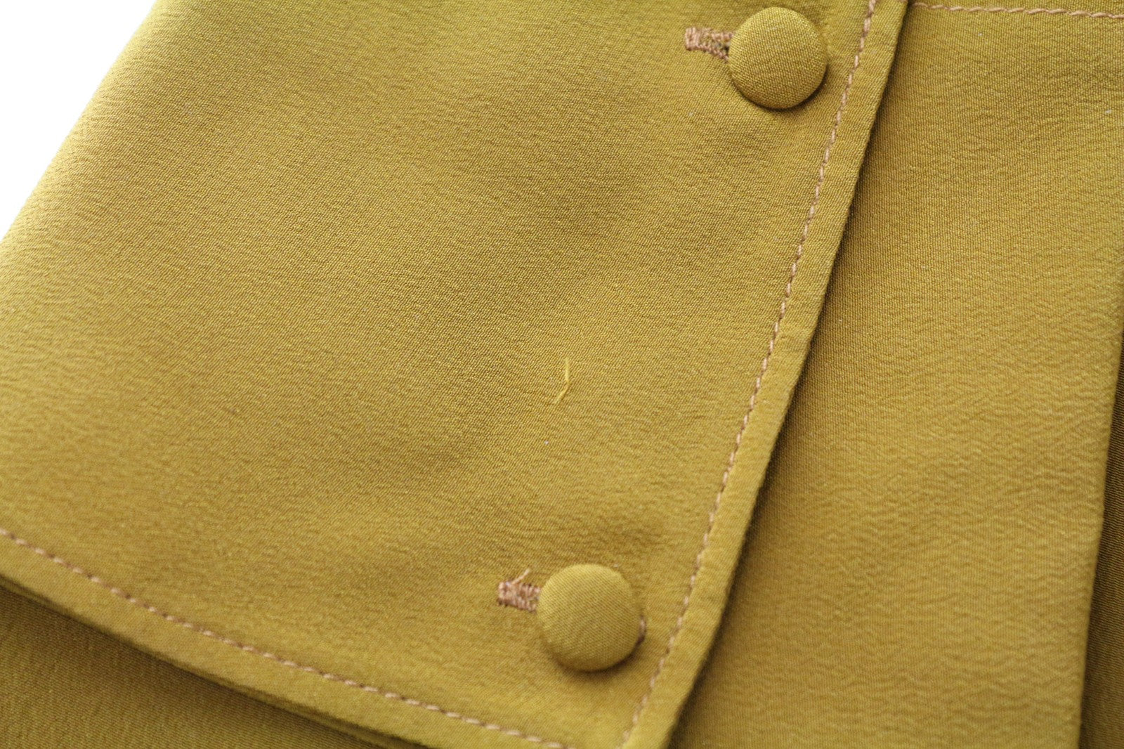 SUISTUDIO Bridgette Women's Blouse UK8 Yellow Mustard Slim Button-Up Silk Top