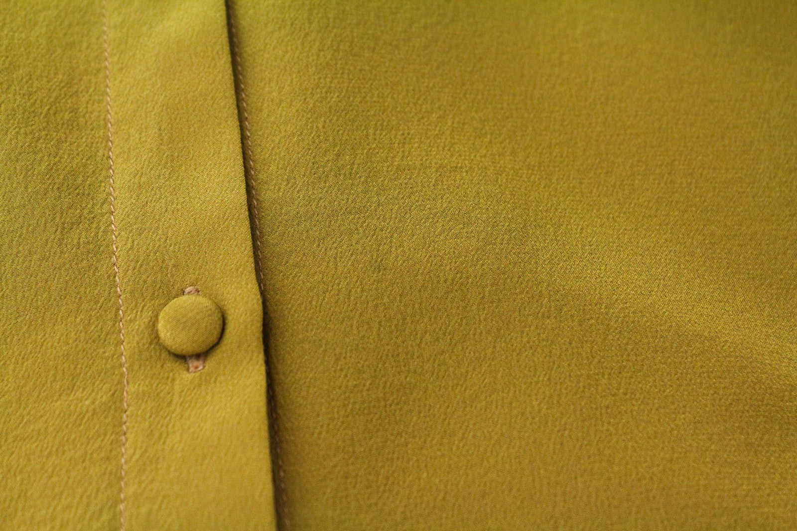 SUISTUDIO Bridgette Women's Blouse UK8 Yellow Mustard Slim Button-Up Silk Top