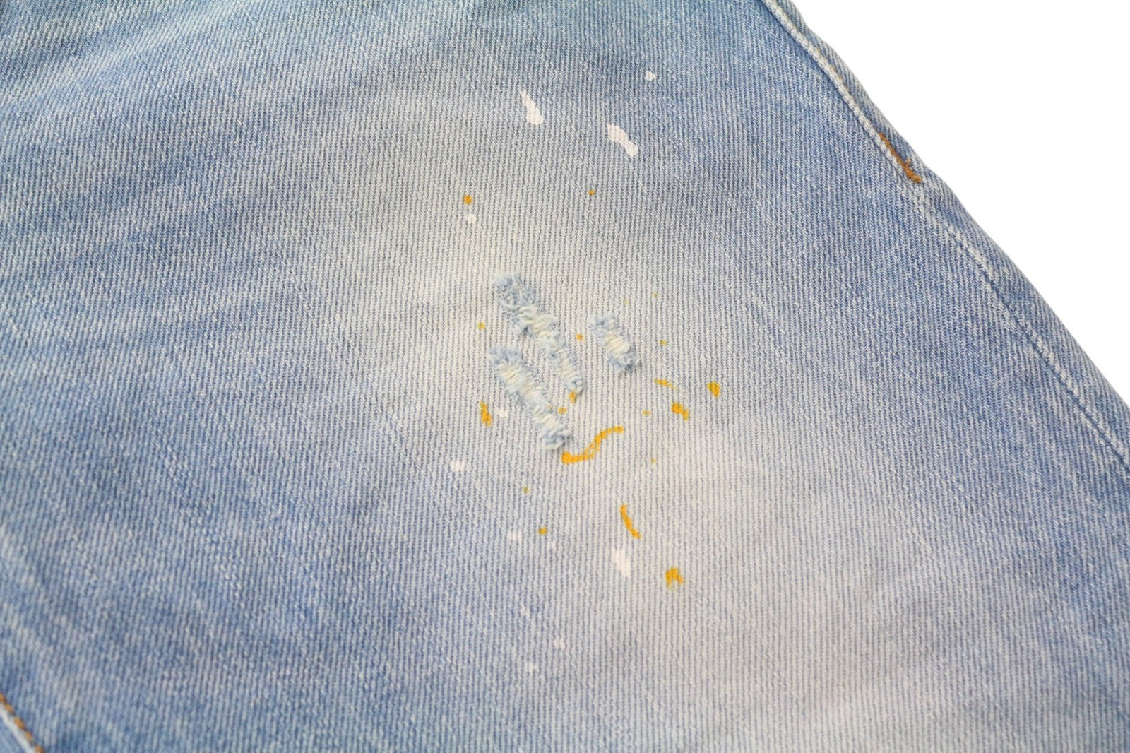 TAKESHY KUROSAWA TK08FR Men's Jeans W30 Blue Slim Distressed Non-Stretch