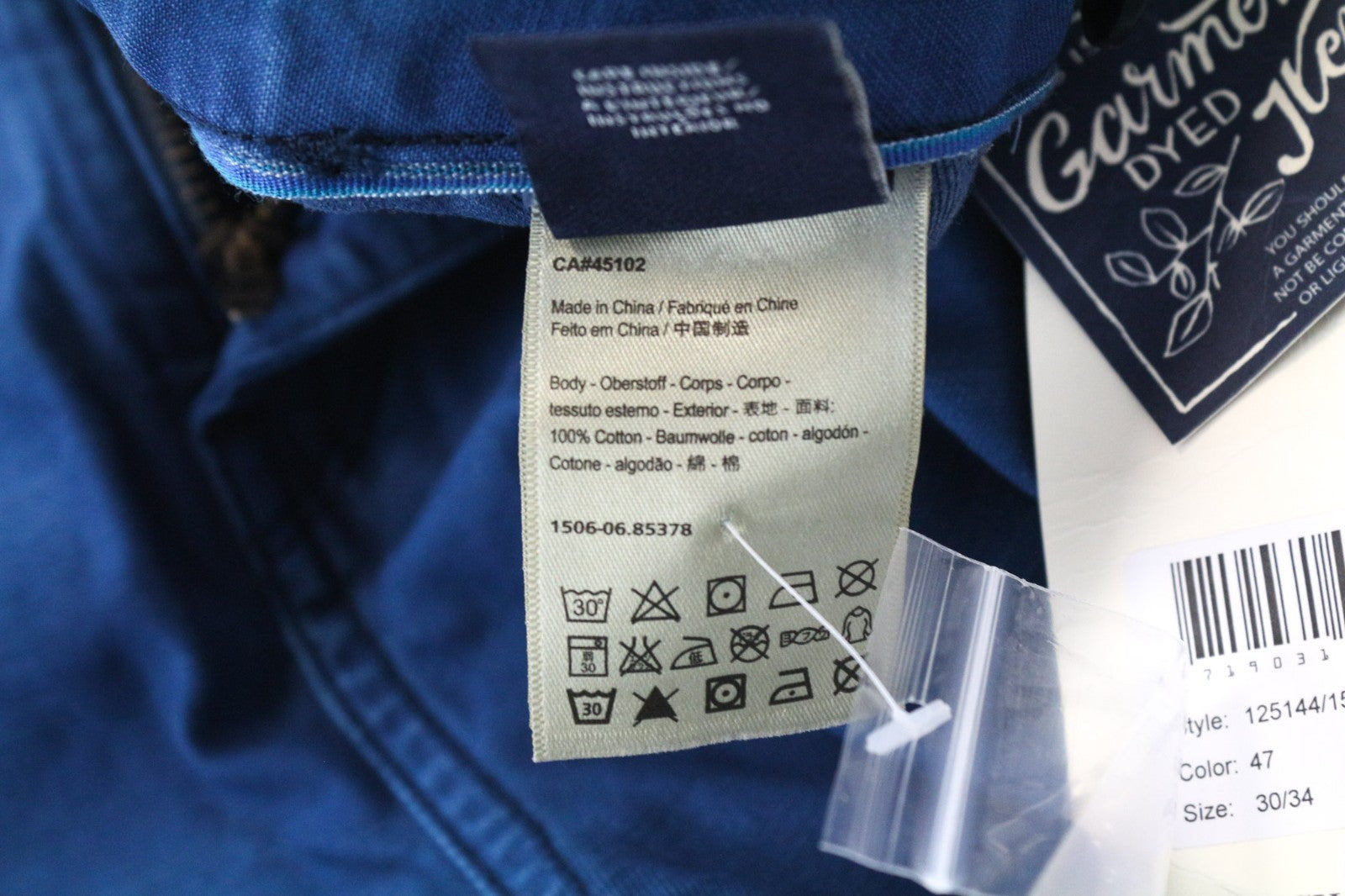 SCOTCH & SODA Theon Men's Trousers W30/L34 Blue Non-Stretch Dyed Loose Chino