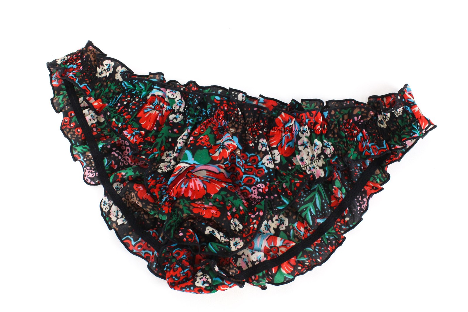 MAISON SCOTCH Women's S Red Floral Print Bralette & Panty Underwear Set