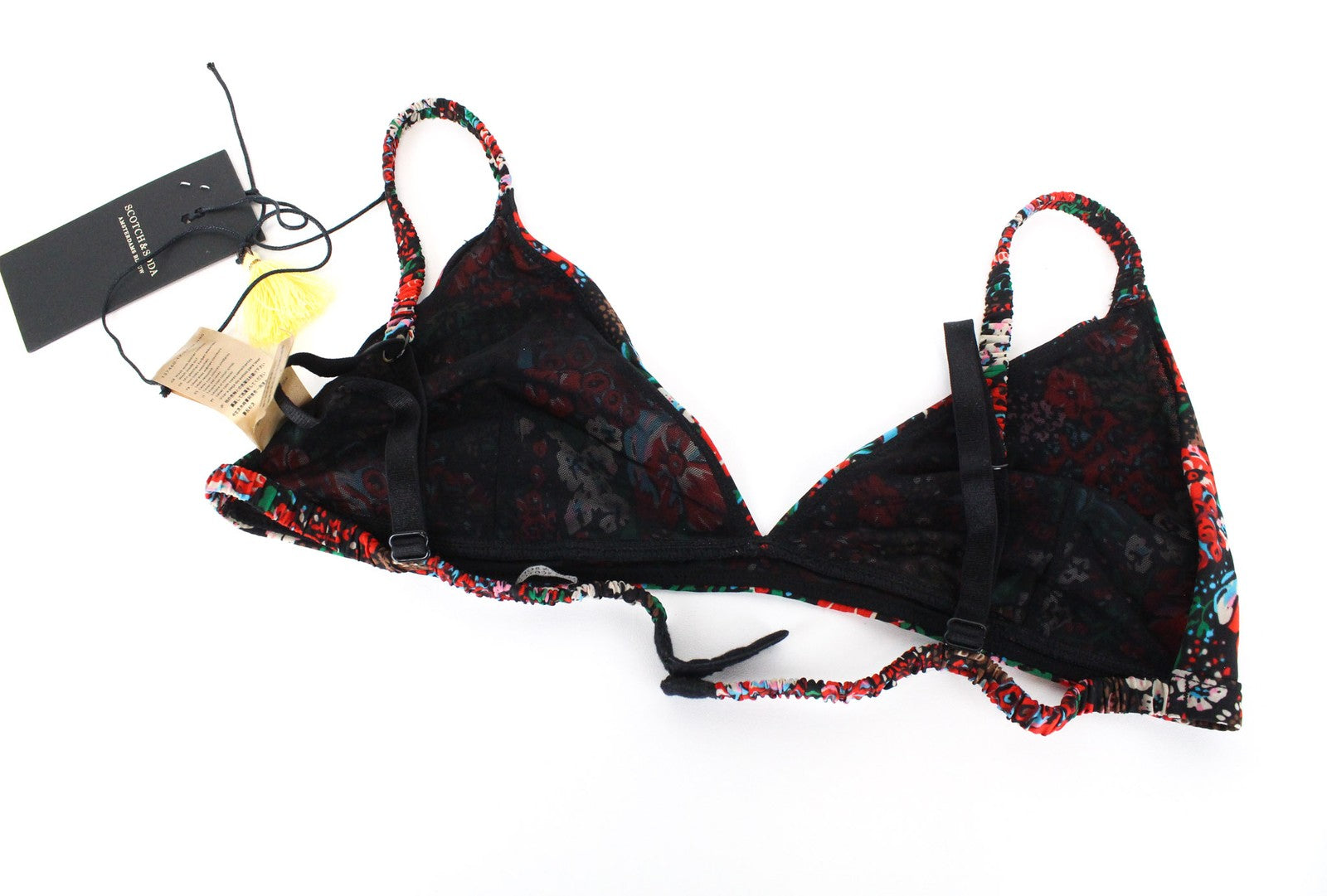 MAISON SCOTCH Women's S Red Floral Print Bralette & Panty Underwear Set
