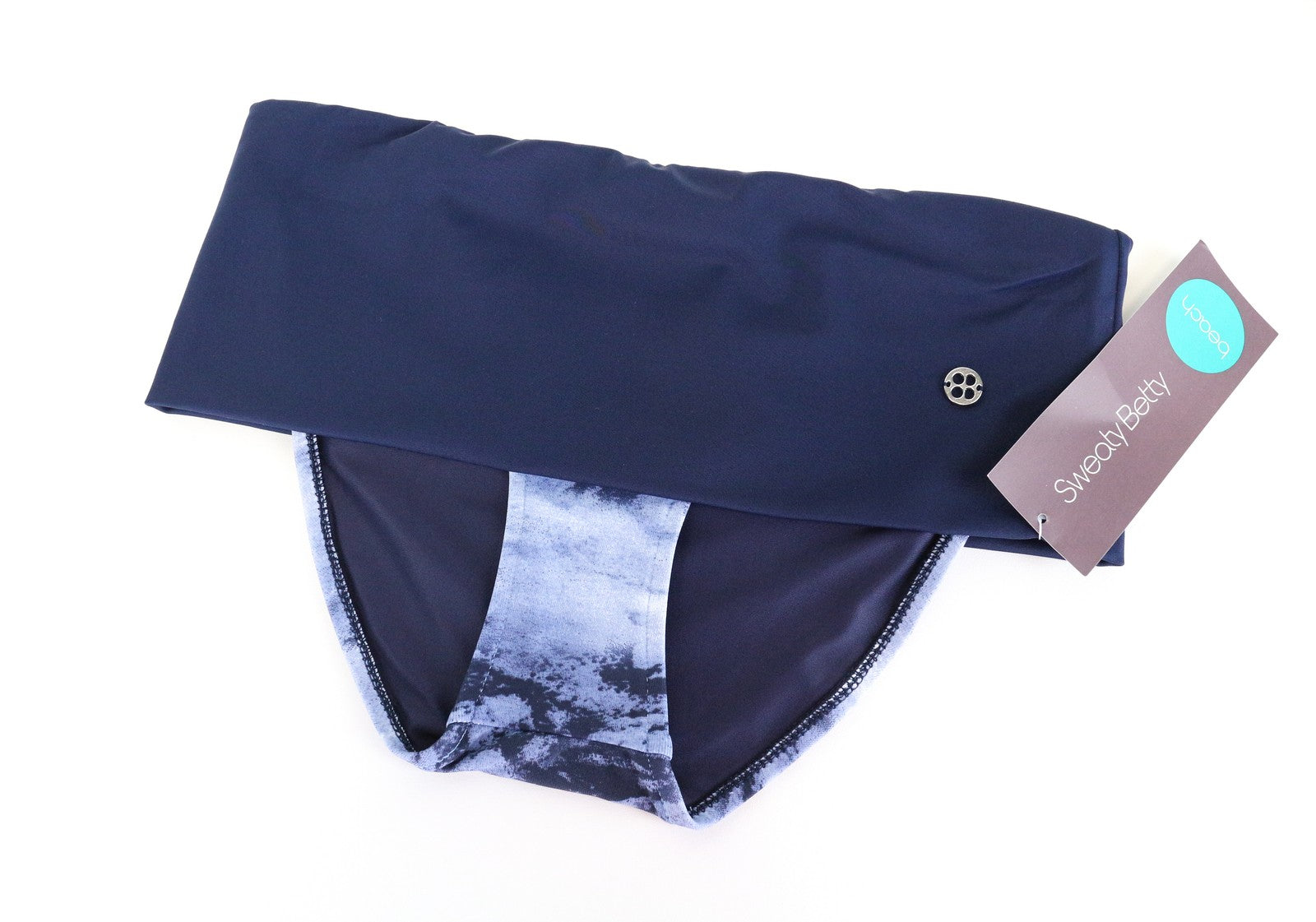 SWEATY BETTY Savasana S Bikini Pant Printed Stretch Blue Swimwear Women`S Summer