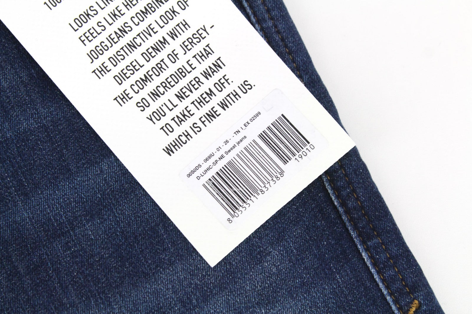 DIESEL D-Luhic-SP-NE 069IU Men's W26 Blue Boys Slim Carrot Sweat Jogg Fit Jeans