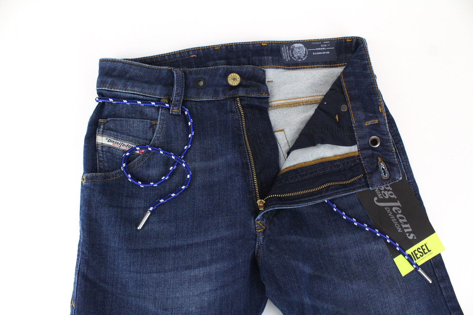 DIESEL D-Luhic-SP-NE 069IU Men's W26 Blue Boys Slim Carrot Sweat Jogg Fit Jeans