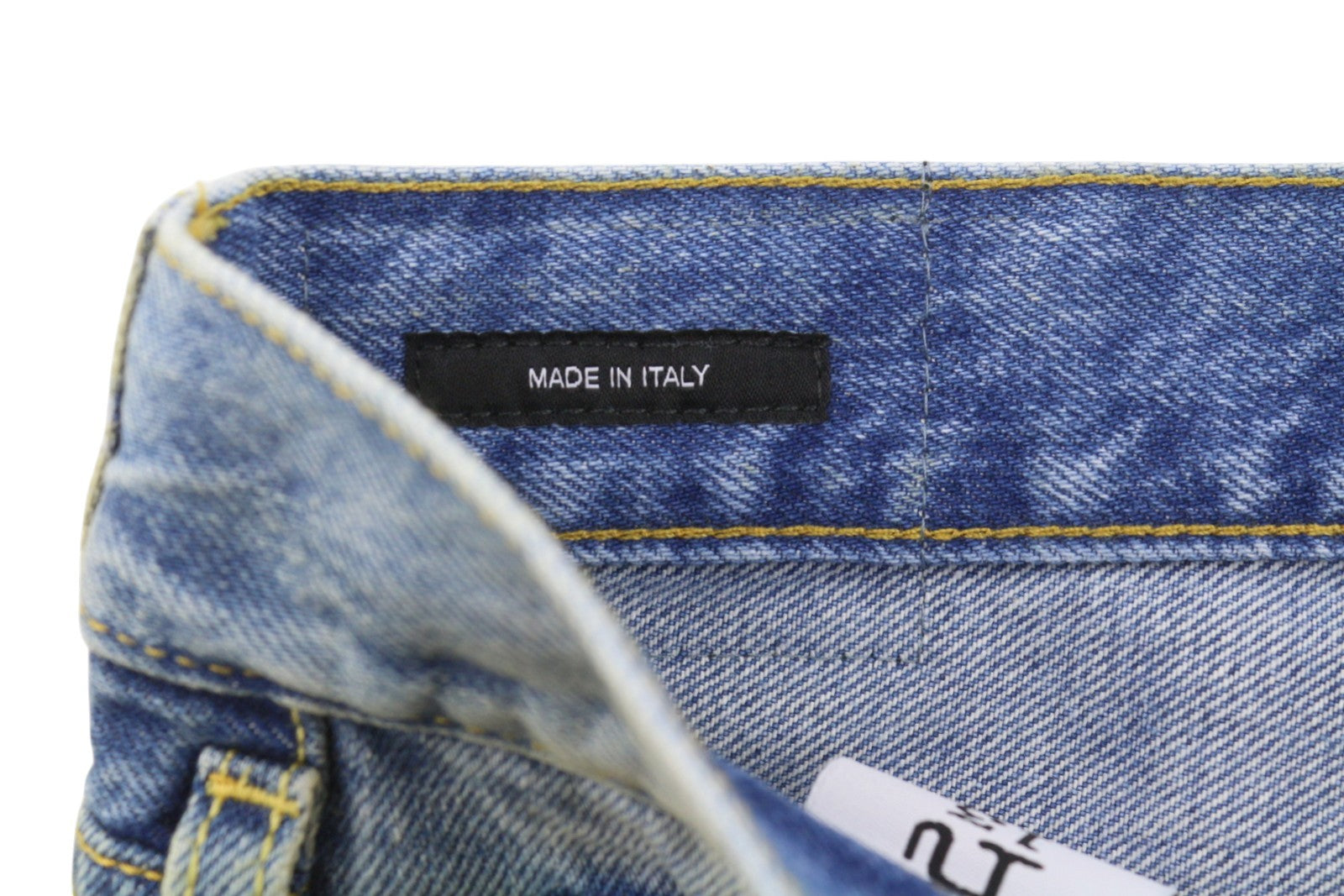 R13 Cross Over Women Shorts 27 Bain Blue Asymmetric Button Fastening Denim