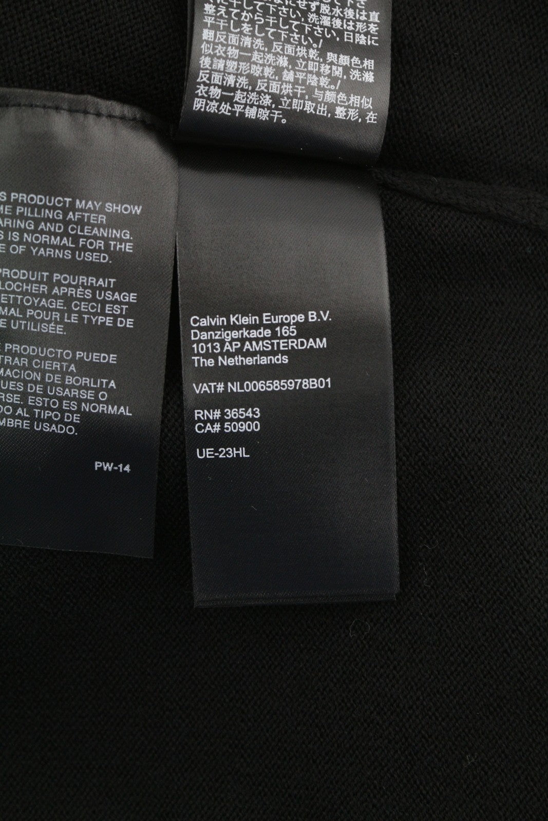CALVIN KLEIN Merino Rws Turtle Men Jumper M Black Knitted Logo Pull On RRP129