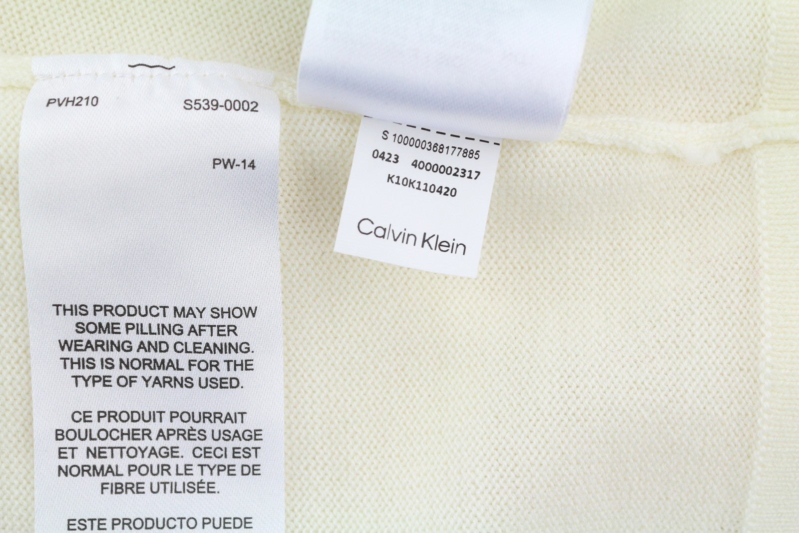 CALVIN KLEIN Merino Rws Turtle Men Jumper L White Knitted Logo Pull On RRP129