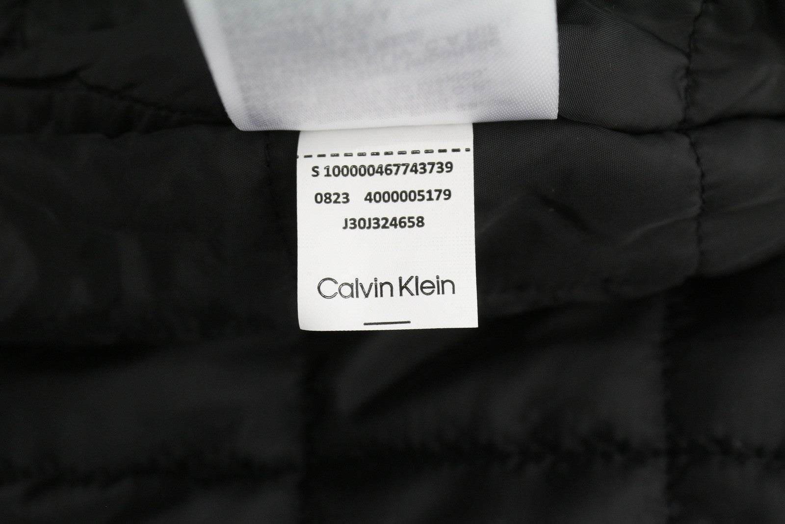 CALVIN KLEIN Men Jacket S Black Logo Print Insulated Loose Fit Bomber RRP149