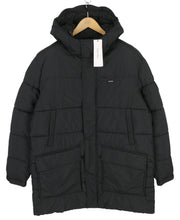 CALVIN KLEIN Crinkle Nylon Long Length Quilt Men Jacket 2XL Black Padded RRP379
