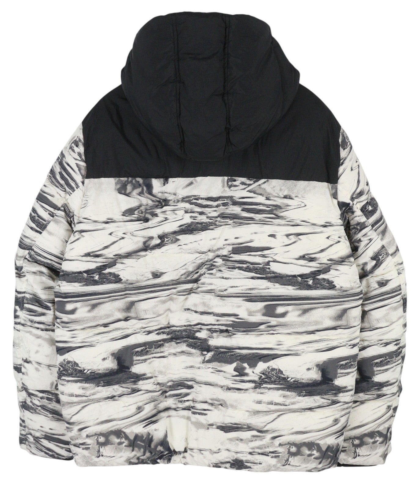 CALVIN KLEIN Crinkle Nylon Color Block Quilt Men Jacket 2XL Patterned Padded