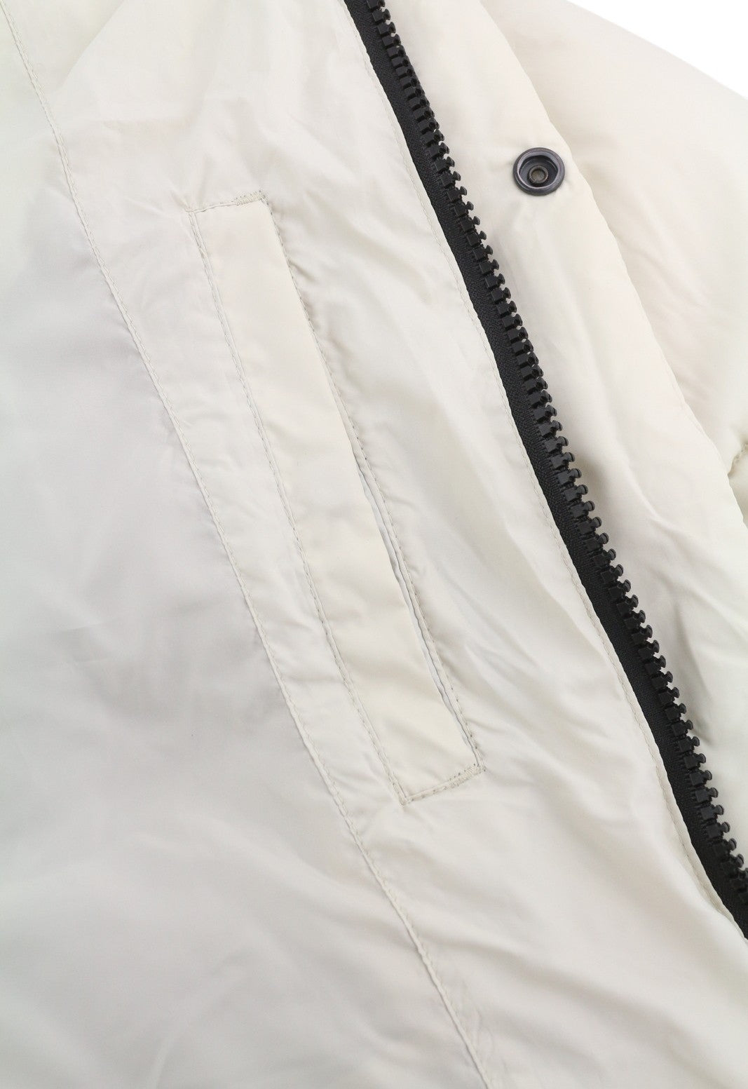 CALVIN KLEIN Bold Disrupted Logo Men Jacket L White Insulated Quilted Hooded